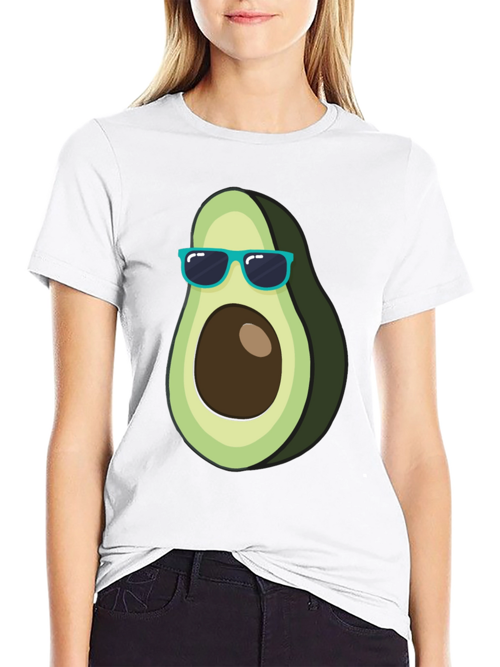 Cool Avocado Graphic Tee - Black Cotton T-Shirt