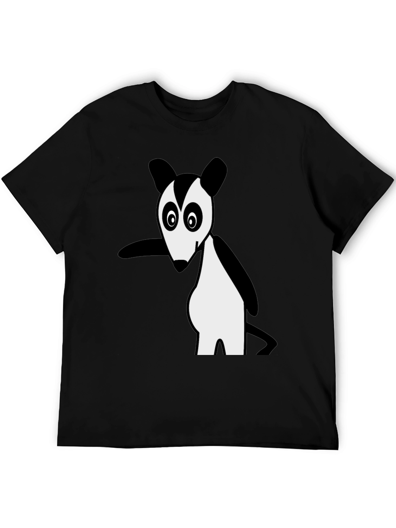 Cartoon Opossum Black T-Shirt