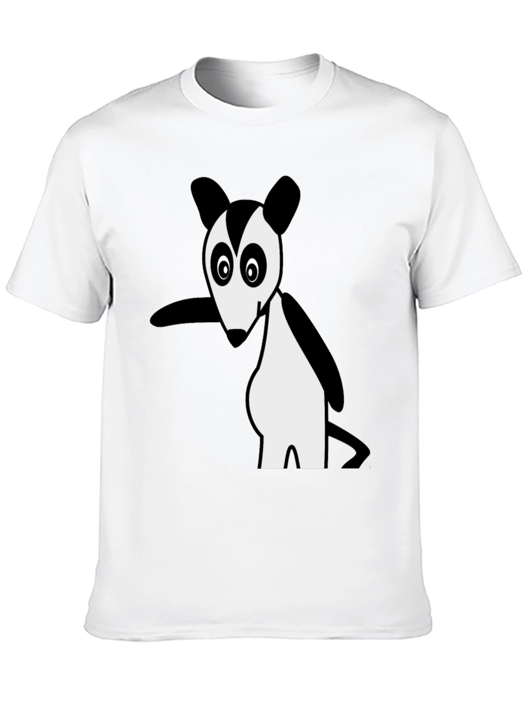 Cartoon Opossum Black T-Shirt