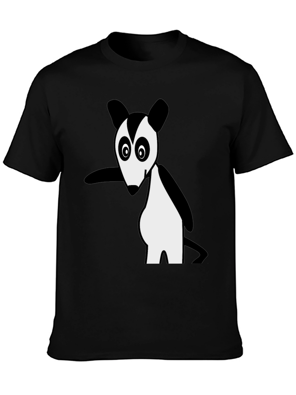 Cartoon Opossum Black T-Shirt