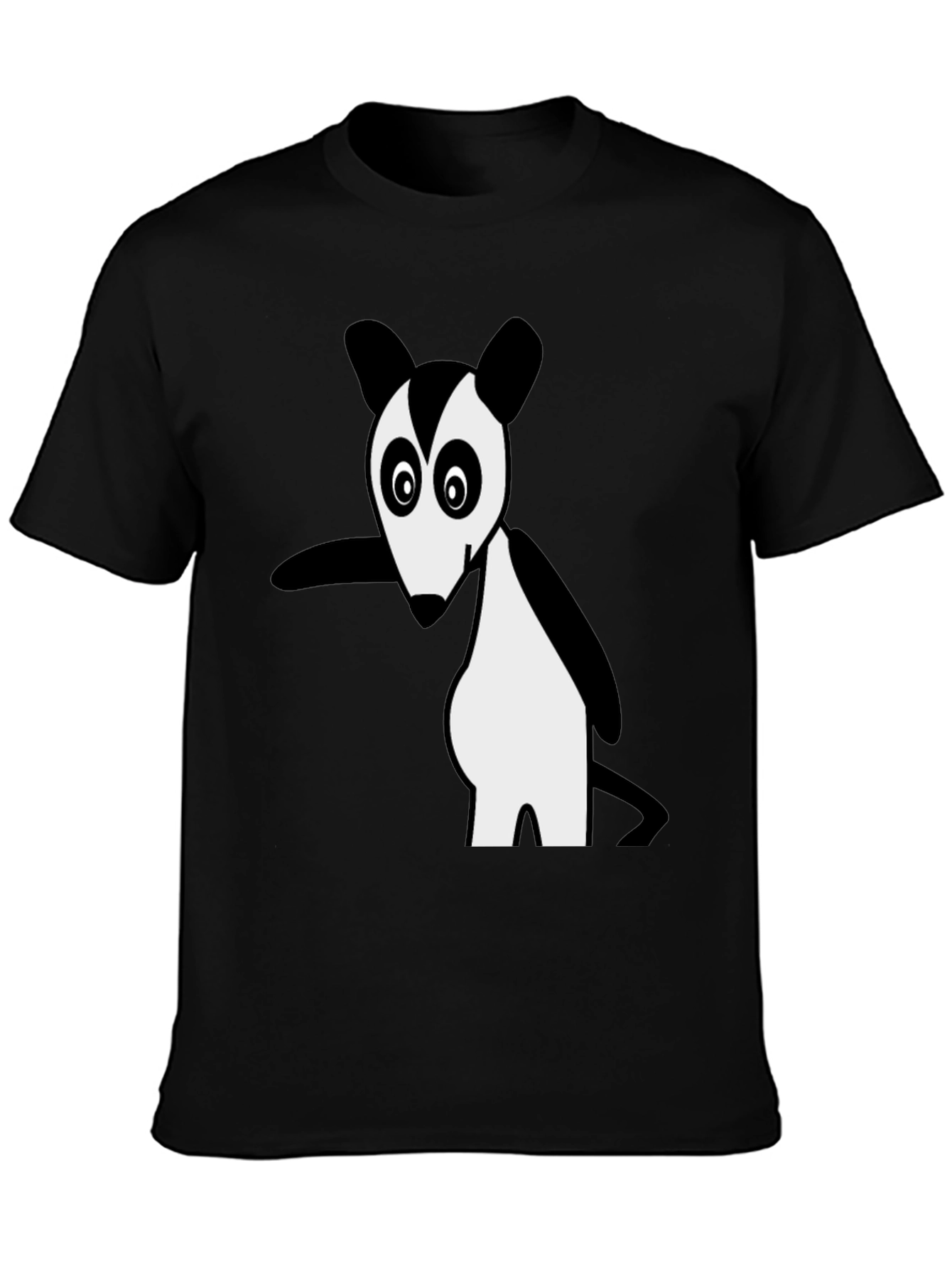 Cartoon Opossum Black T-Shirt