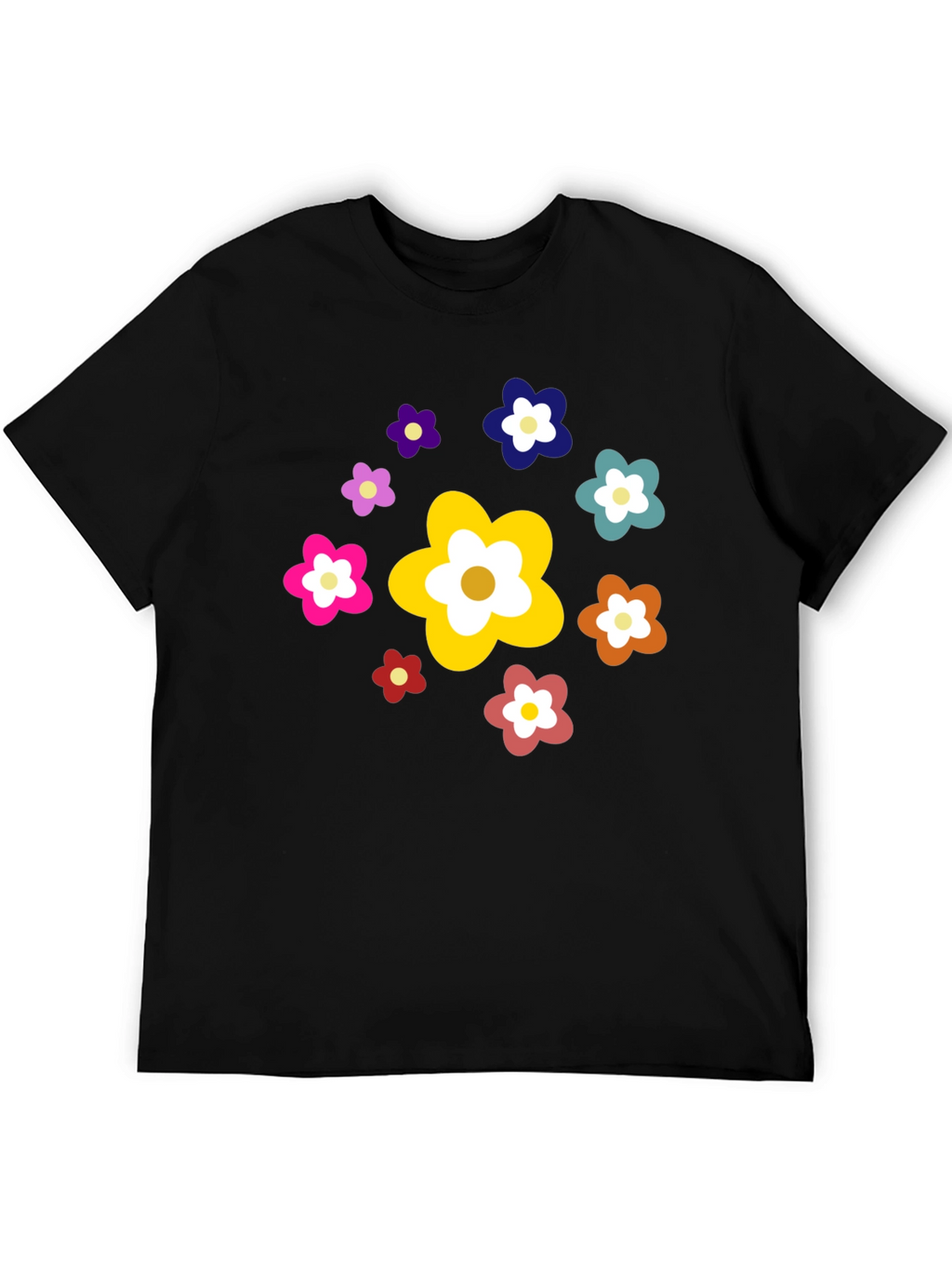 Floral Power Black Tee