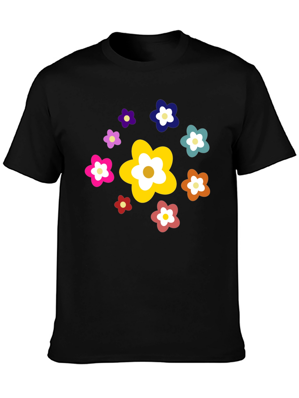 Floral Power Black Tee