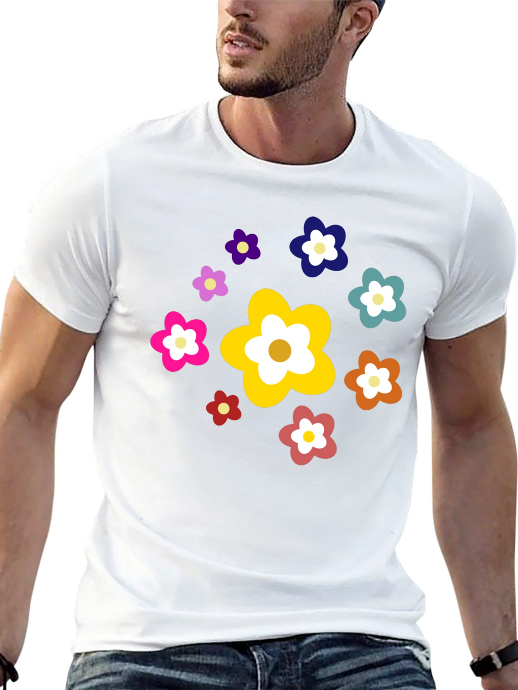 Floral Power Black Tee