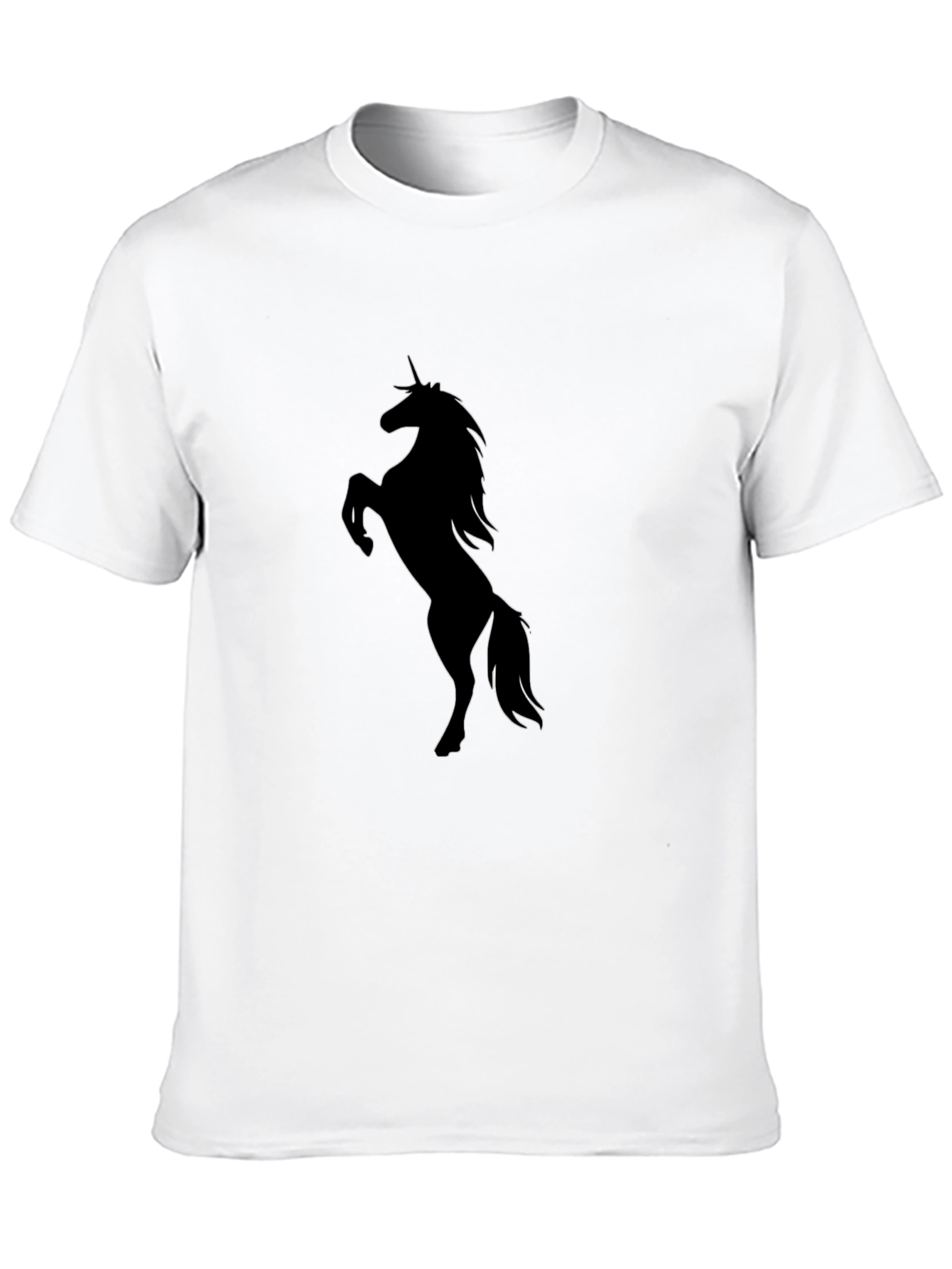Mens Black T-Shirt with Unicorn Silhouette