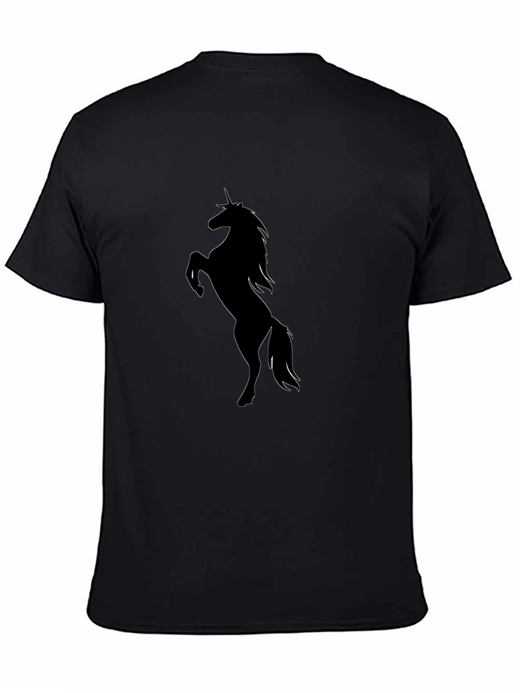 Mens Black T-Shirt with Unicorn Silhouette