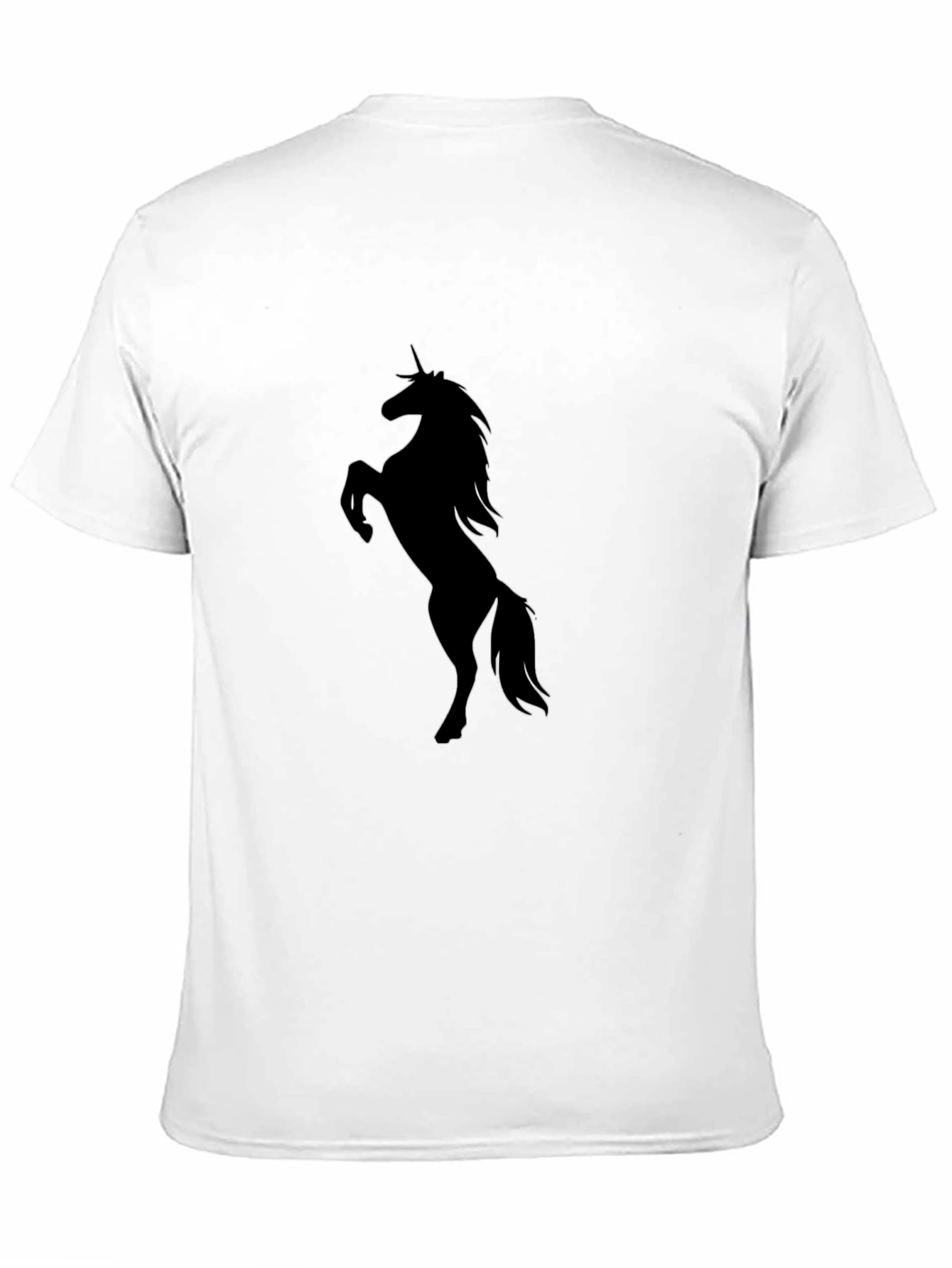 Mens Black T-Shirt with Unicorn Silhouette