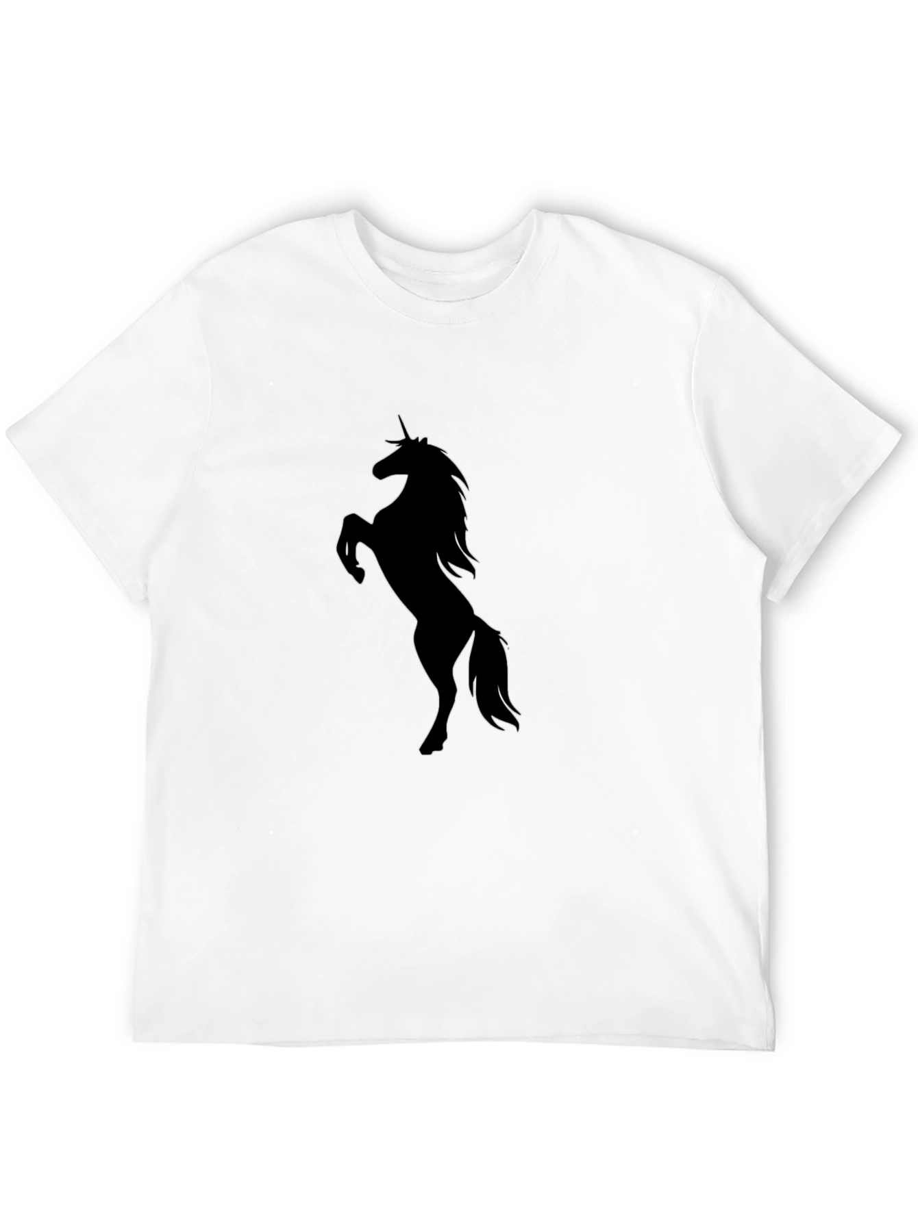 Mens Black T-Shirt with Unicorn Silhouette