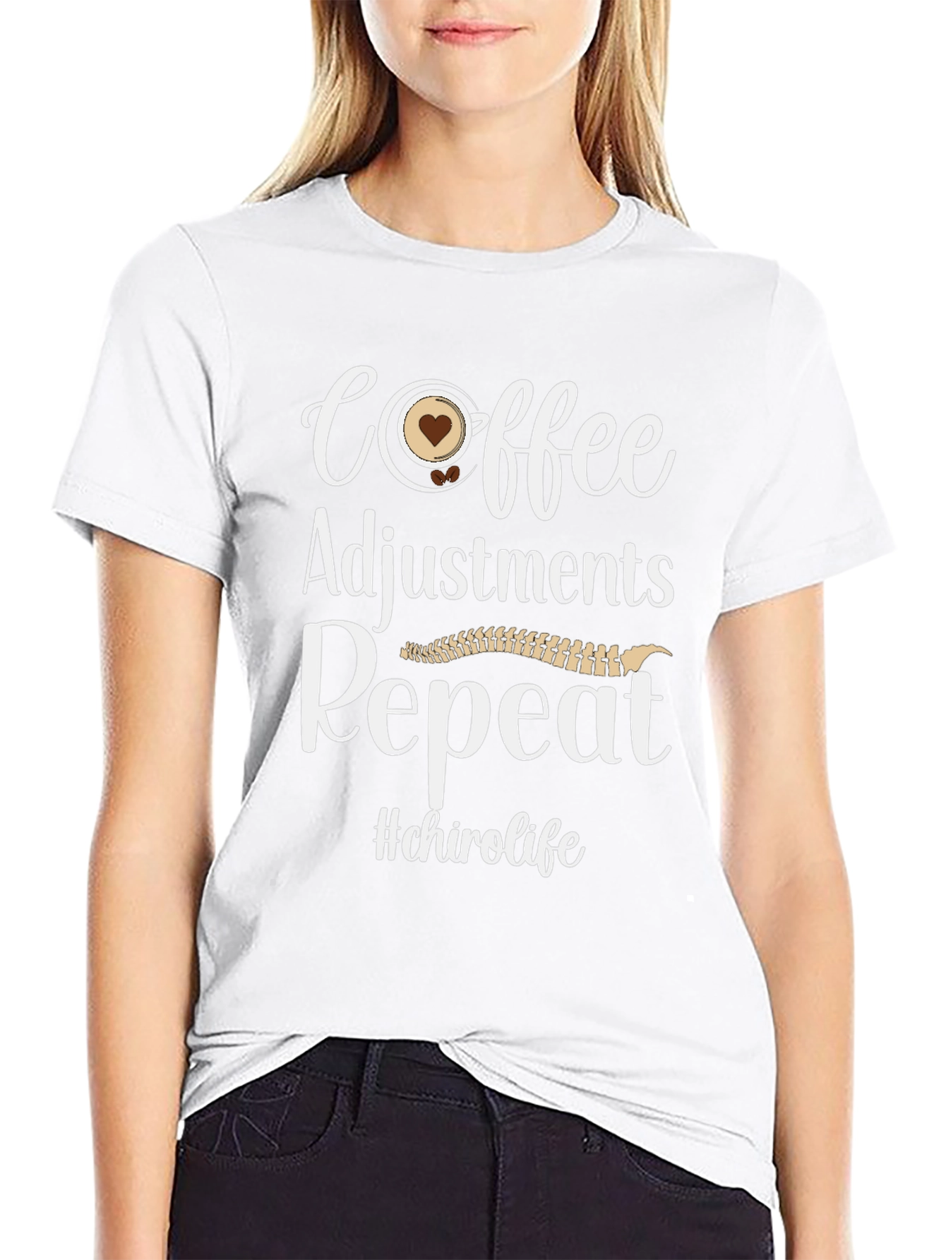 Coffee Adjustments Repeat T-Shirt - Chiro Life Tee