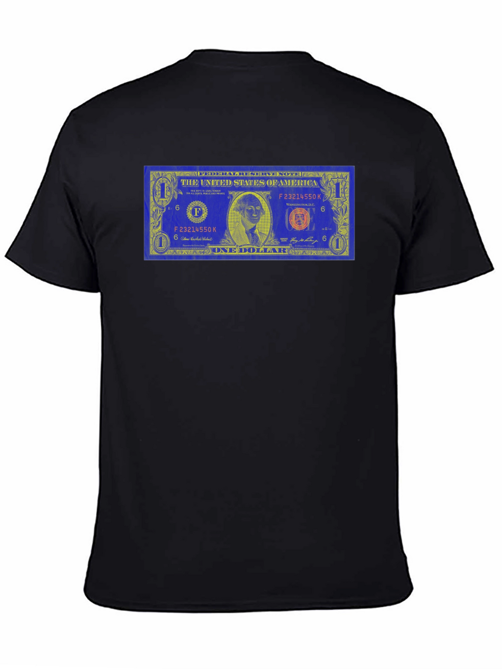 Novelty Dollar Bill Graphic Black T-Shirt