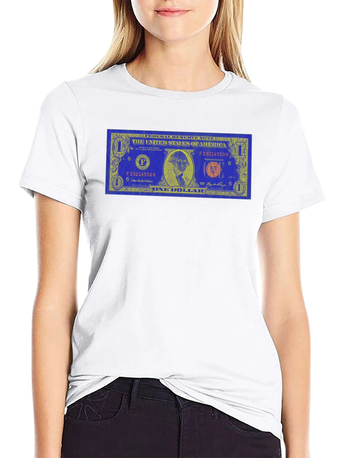 Novelty Dollar Bill Graphic Black T-Shirt