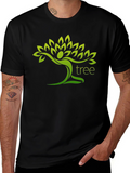 Nature Lovers Tree Graphic Black T-Shirt