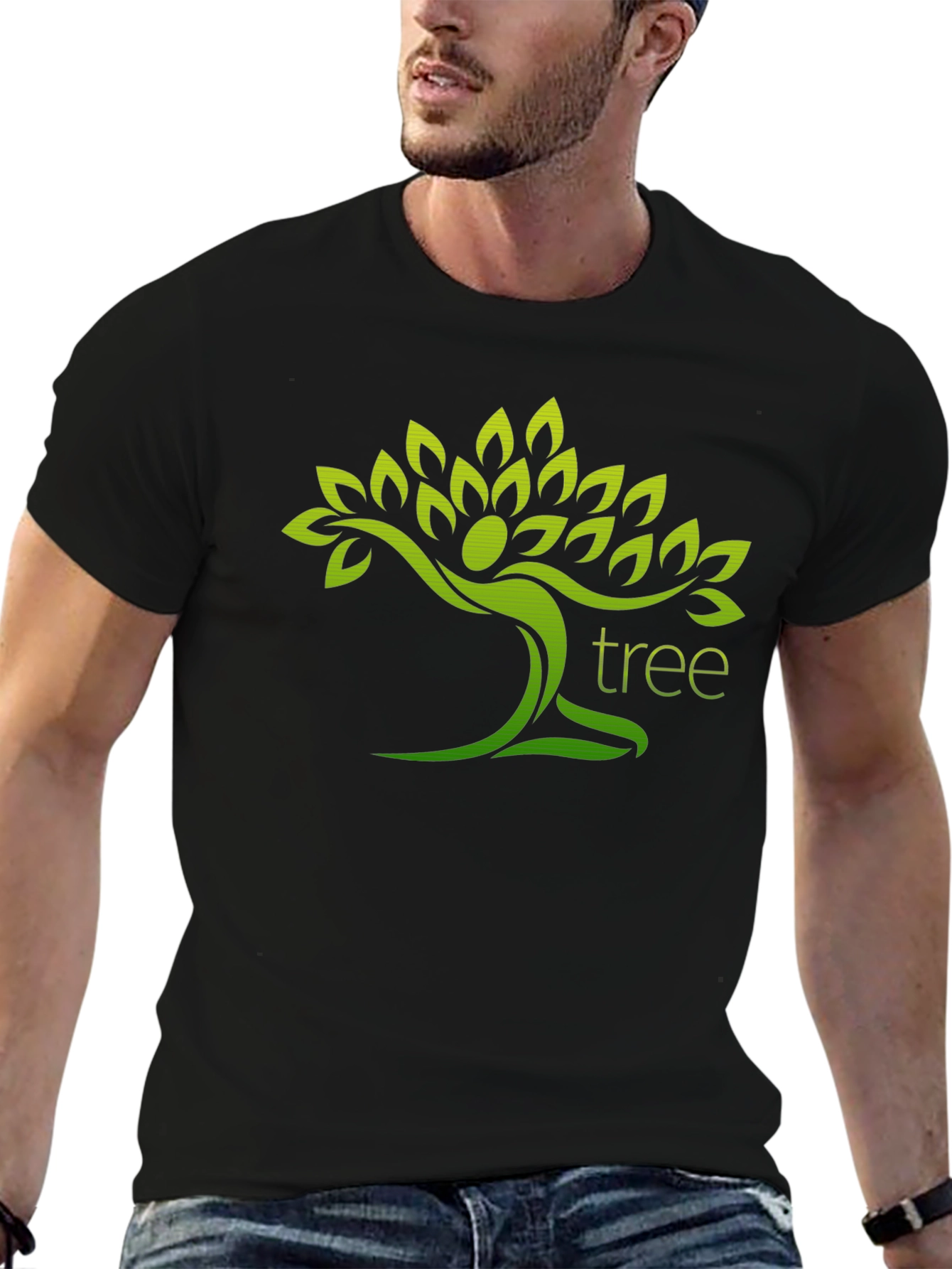 Nature Lovers Tree Graphic Black T-Shirt