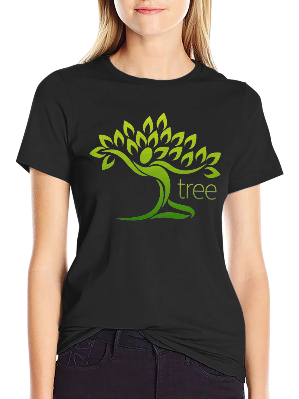 Nature Lovers Tree Graphic Black T-Shirt