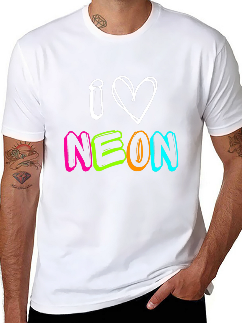 I Love Neon T-Shirt - Bright Graphic Tee