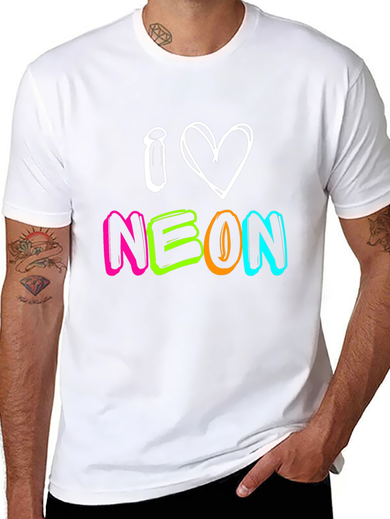 I Love Neon T-Shirt - Bright Graphic Tee