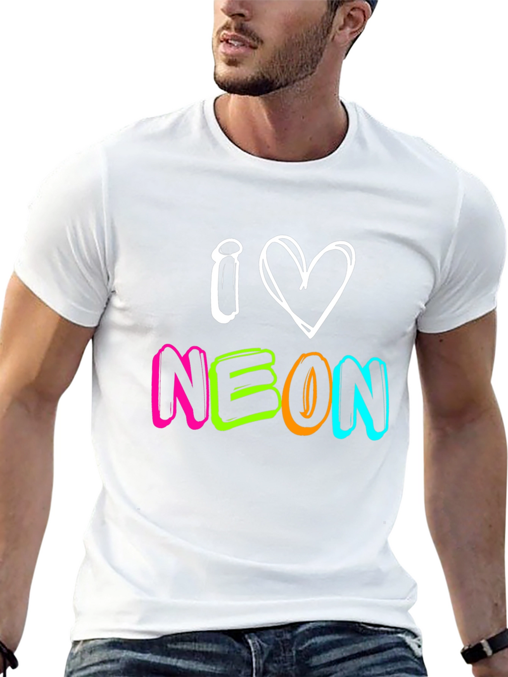 I Love Neon T-Shirt - Bright Graphic Tee