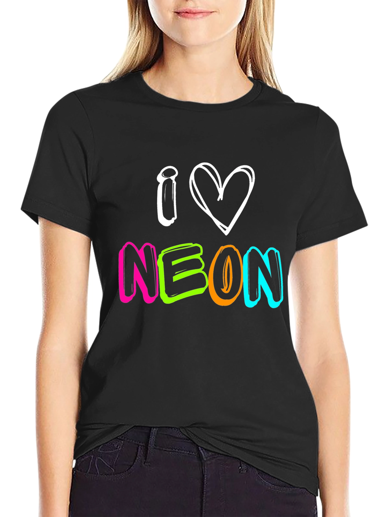 I Love Neon T-Shirt - Bright Graphic Tee