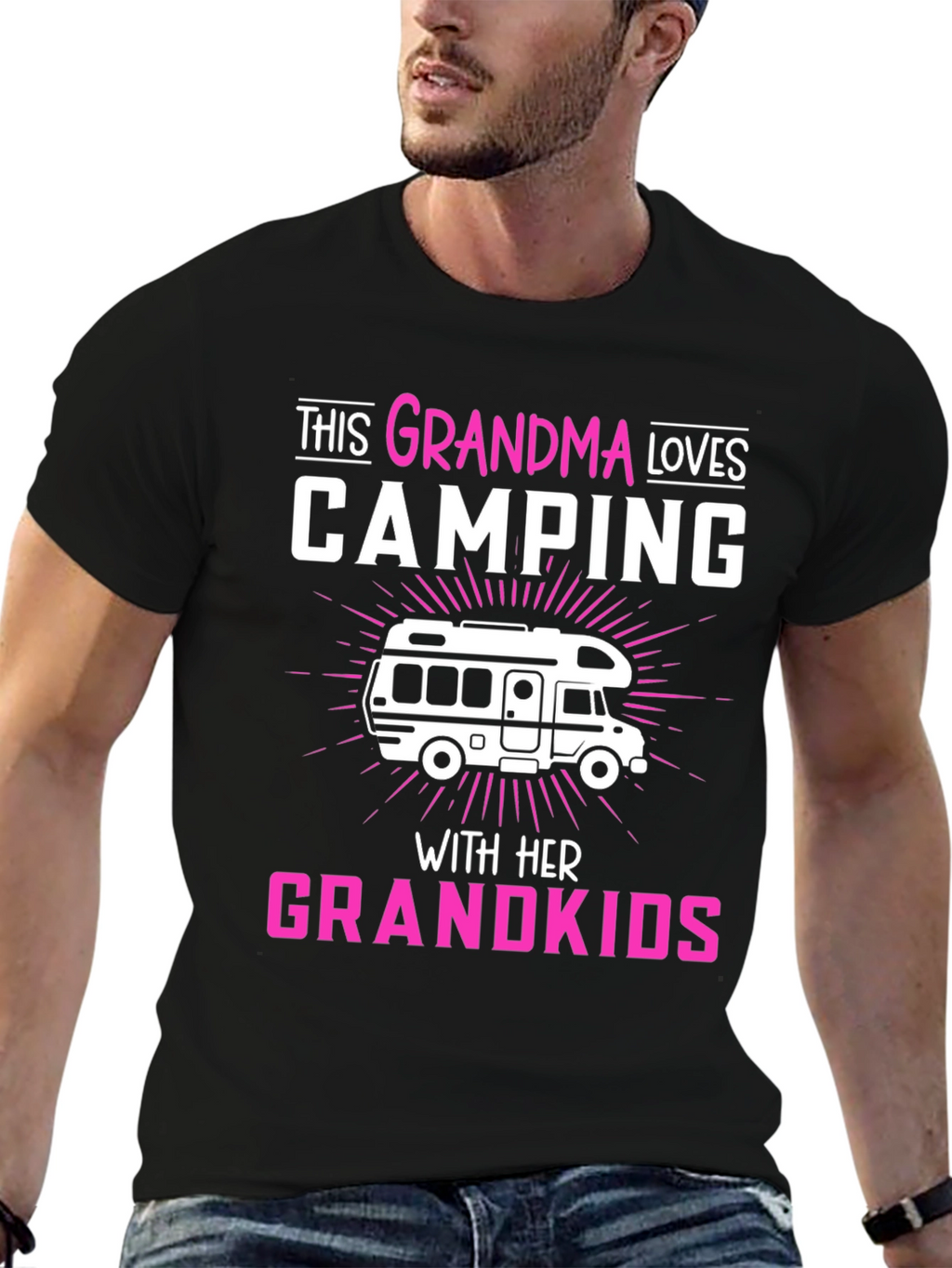 Grandma Loves Camping T-Shirt Grandkids RV