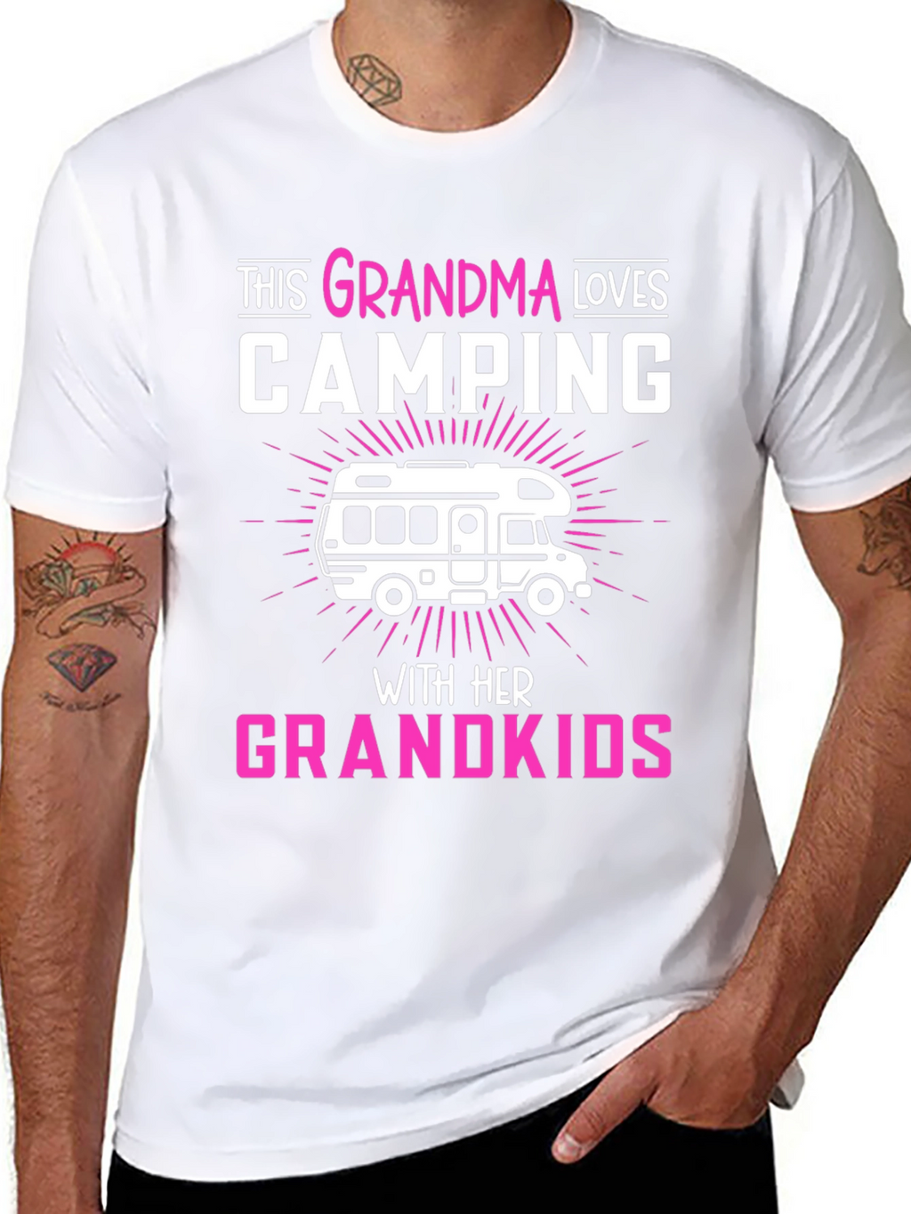 Grandma Loves Camping T-Shirt Grandkids RV