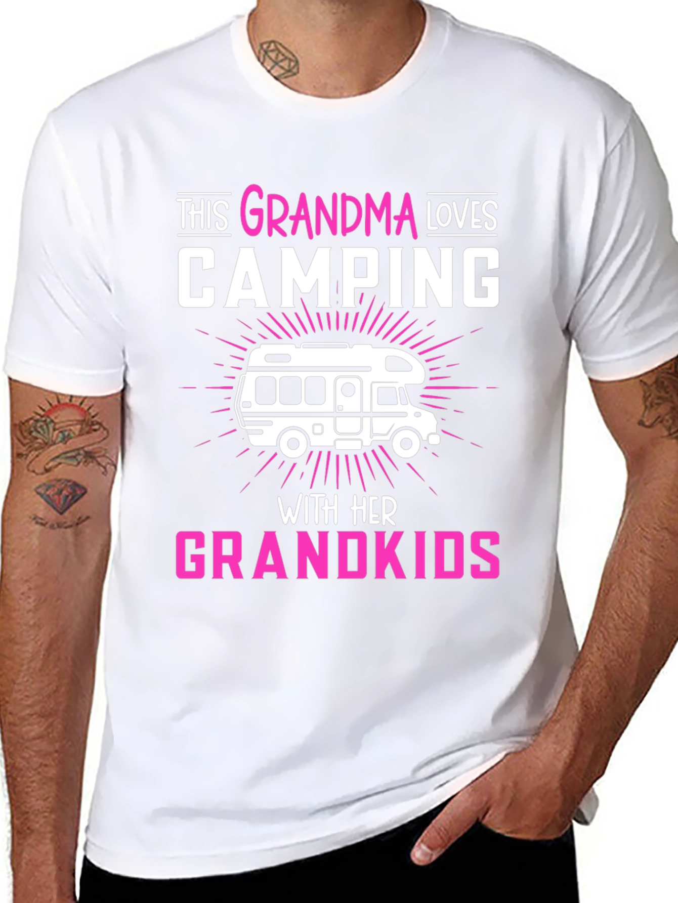 Grandma Loves Camping T-Shirt Grandkids RV