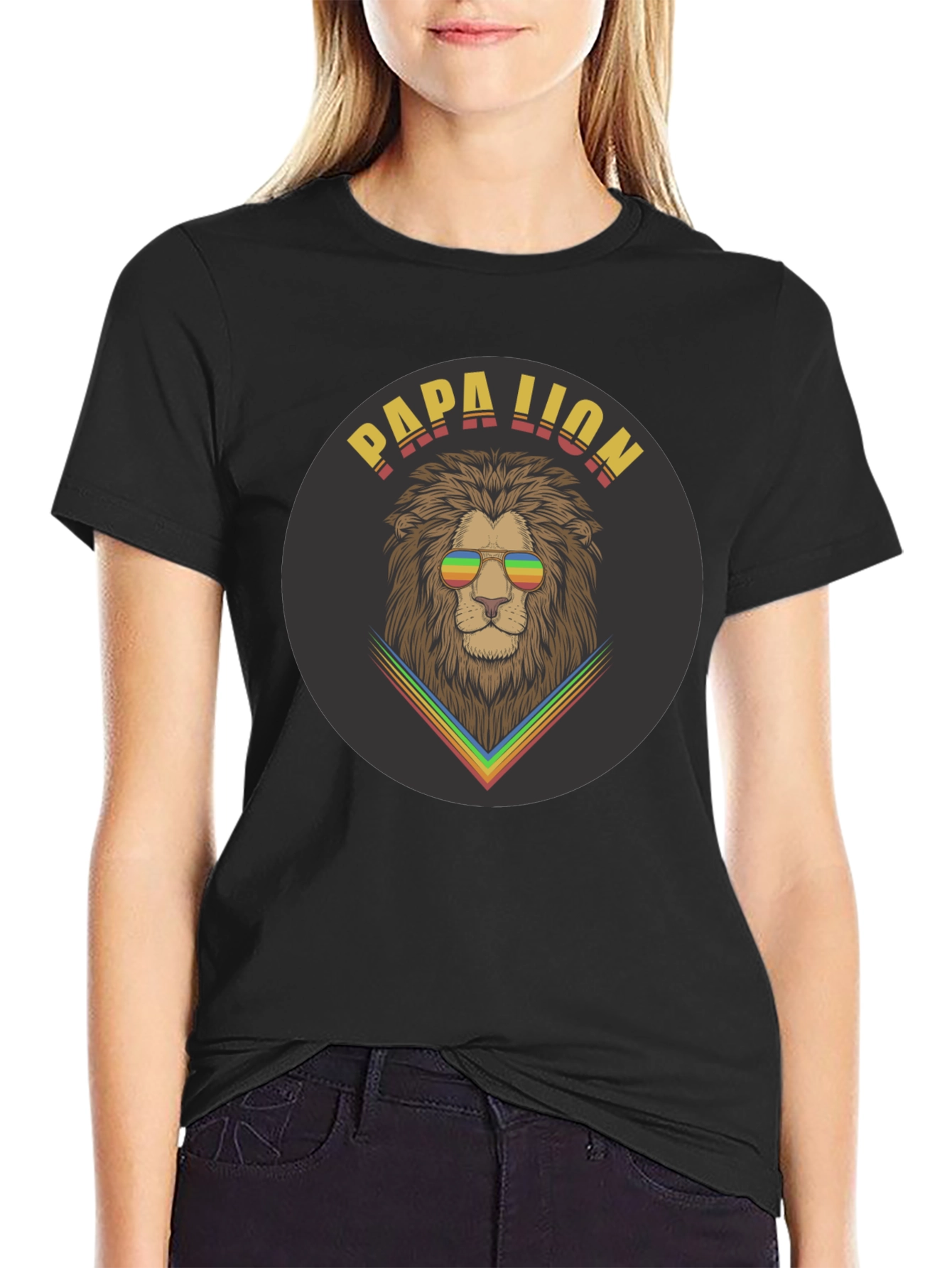 Papa Lion Graphic Tee - Cool Dad Shirt