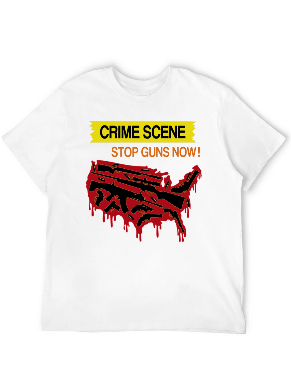 Crime Scene Stop Guns Now Graphic Tee