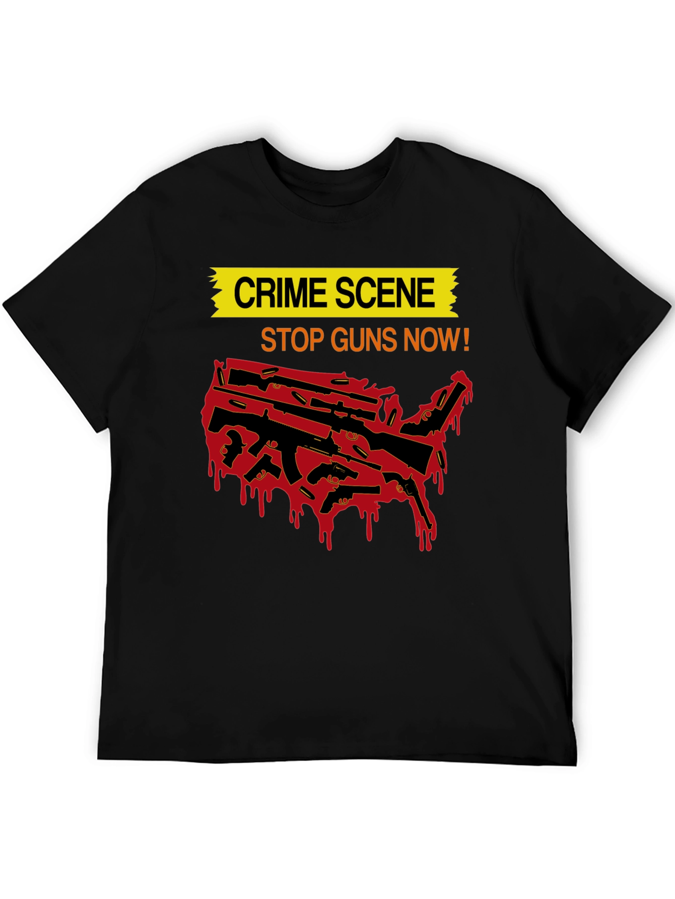 Crime Scene Stop Guns Now Graphic Tee
