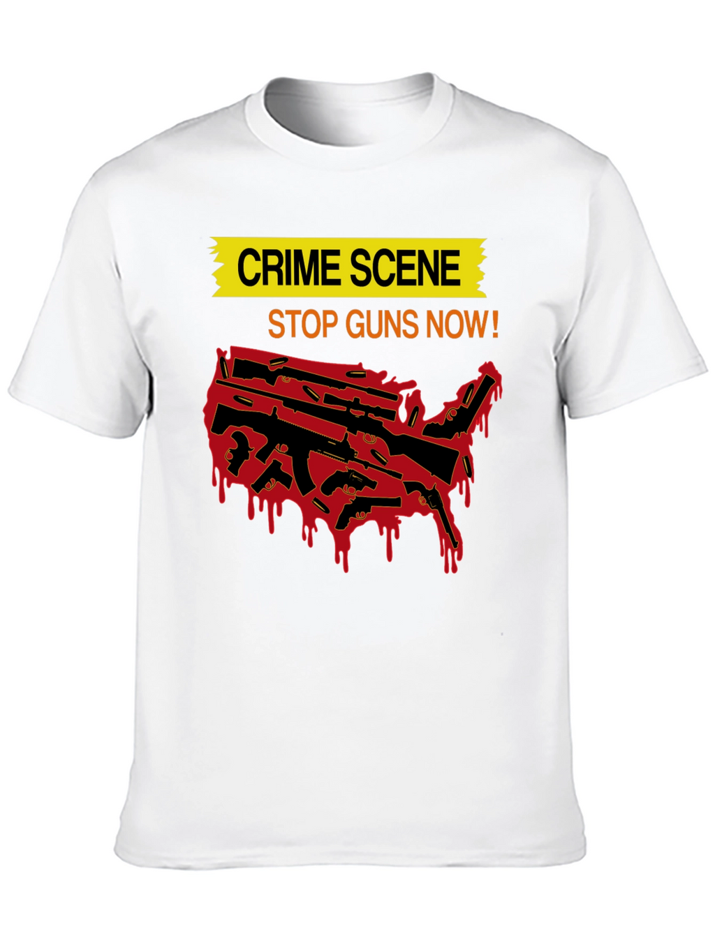 Crime Scene Stop Guns Now Graphic Tee
