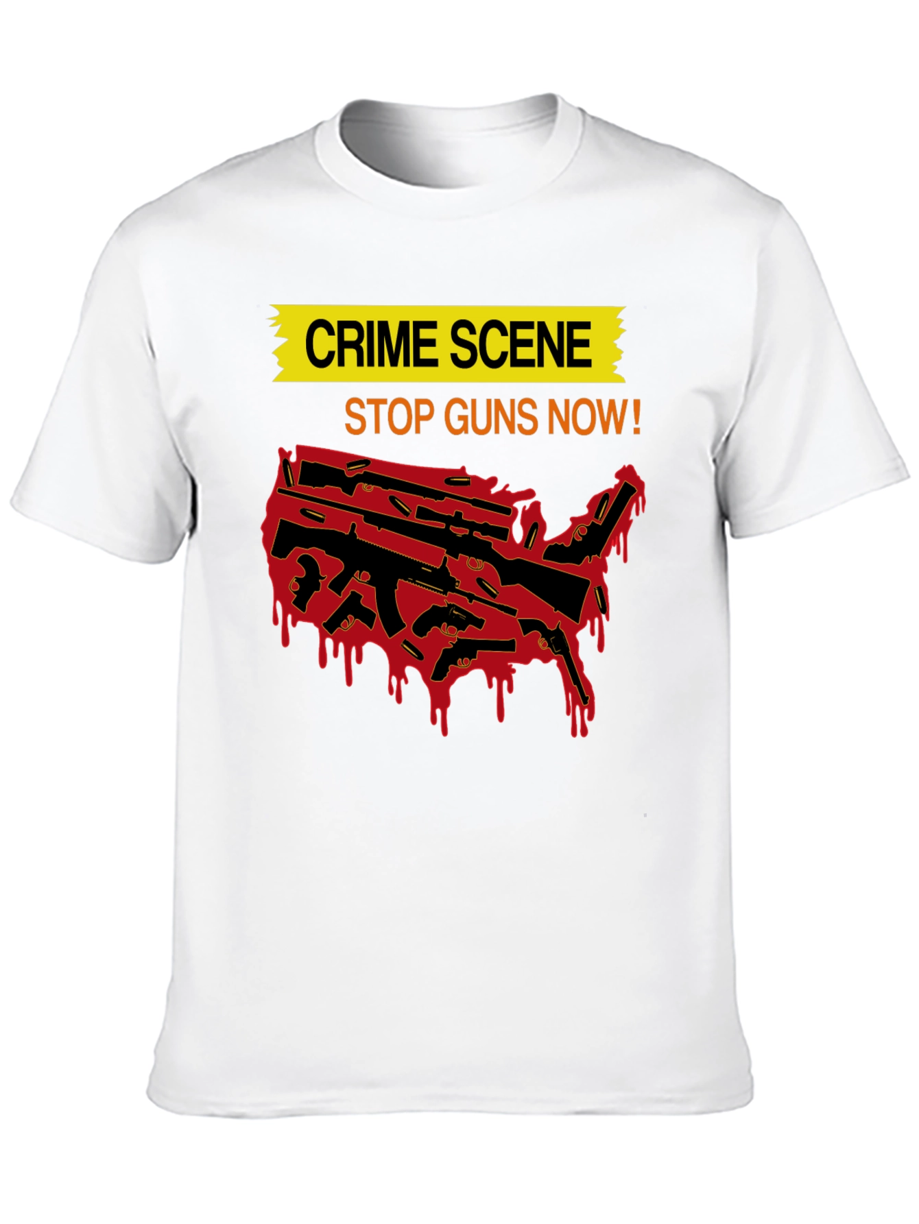 Crime Scene Stop Guns Now Graphic Tee