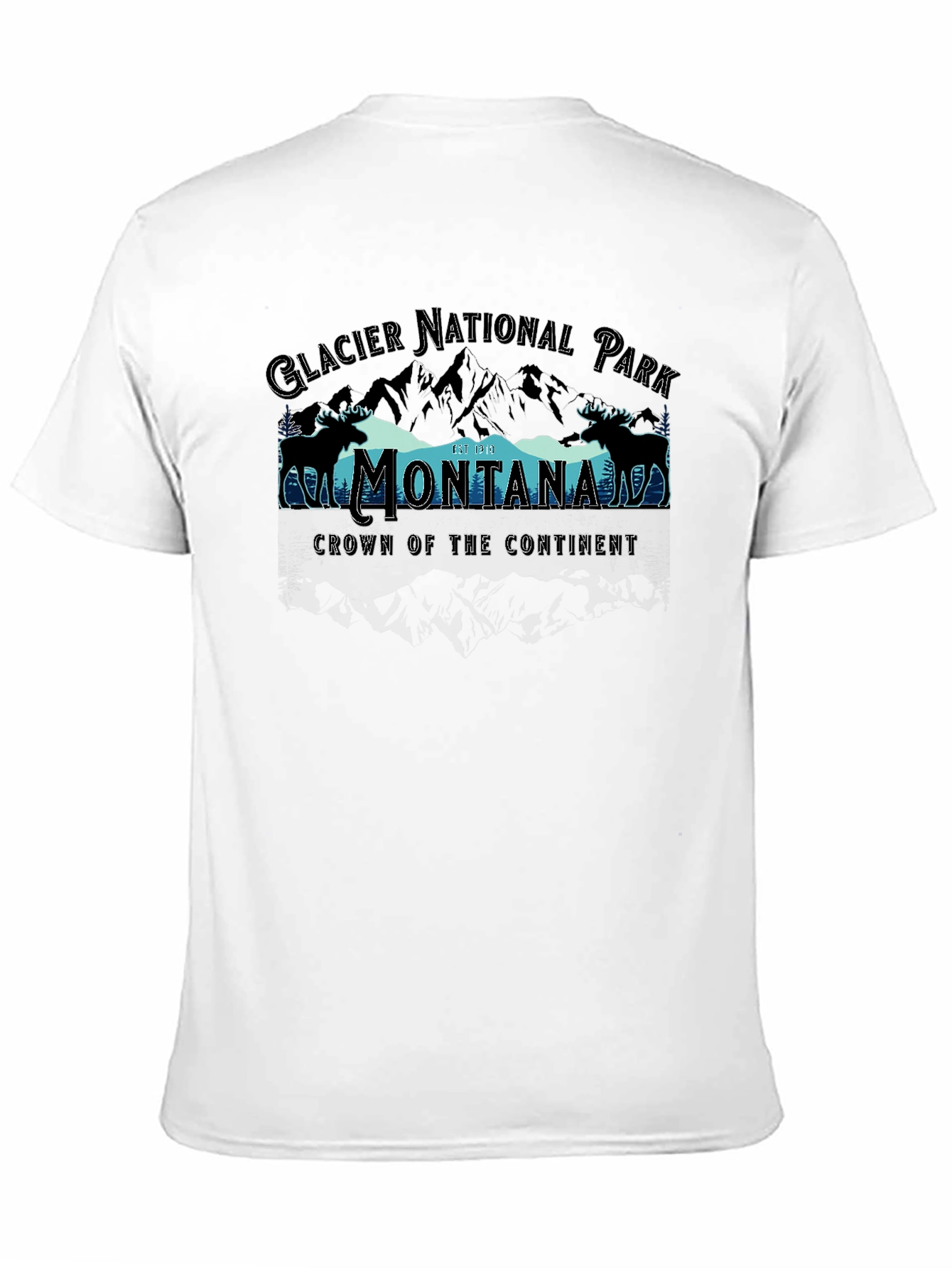 Glacier National Park Montana Black T-Shirt