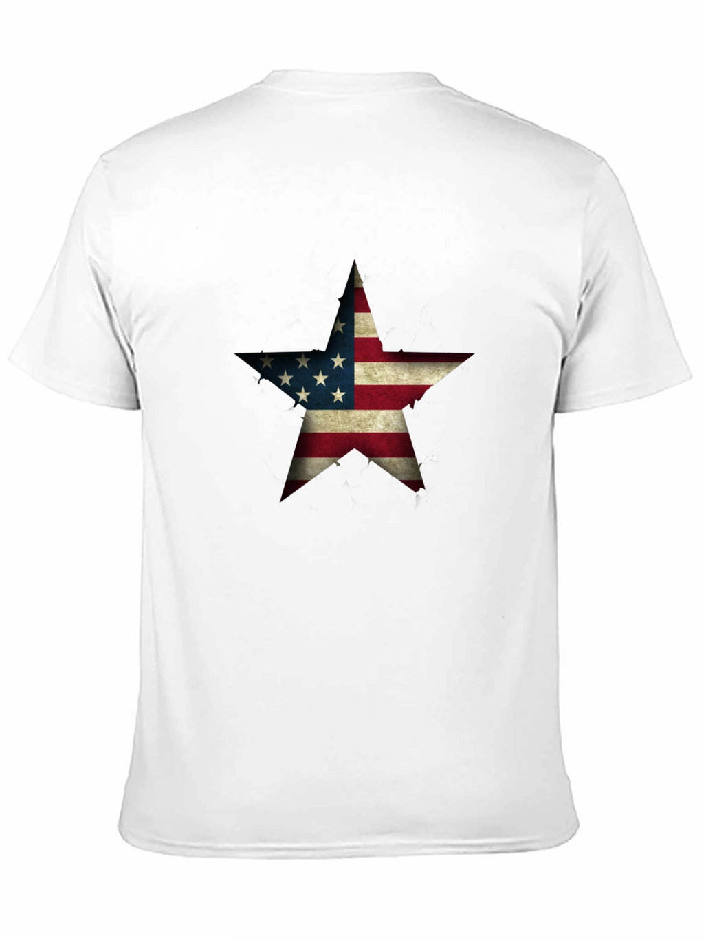 USA Flag Star Graphic Black T-Shirt