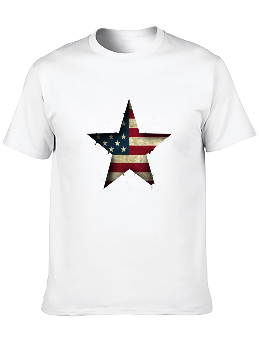 USA Flag Star Graphic Black T-Shirt