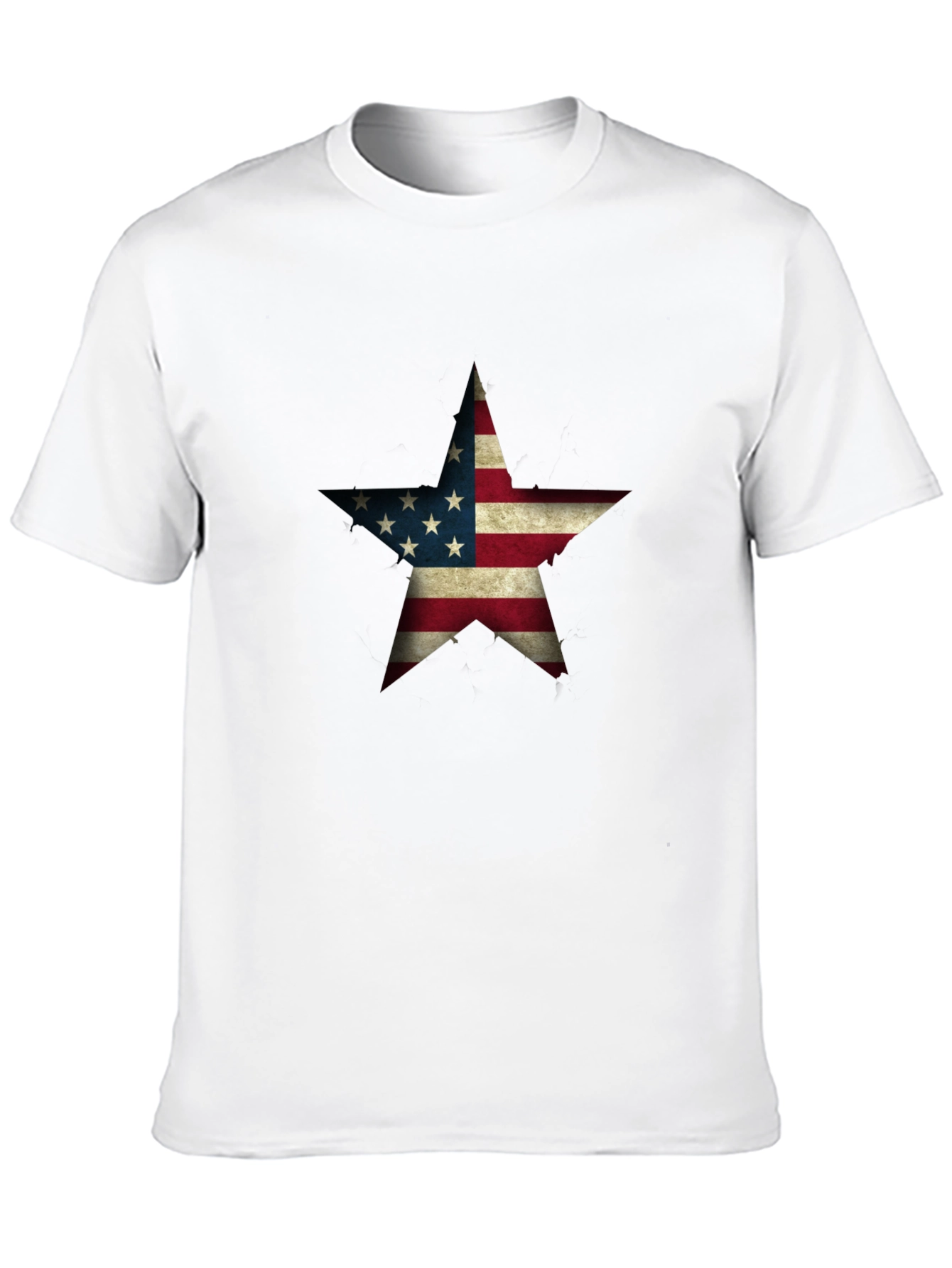USA Flag Star Graphic Black T-Shirt