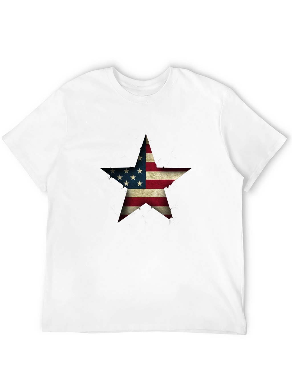 USA Flag Star Graphic Black T-Shirt