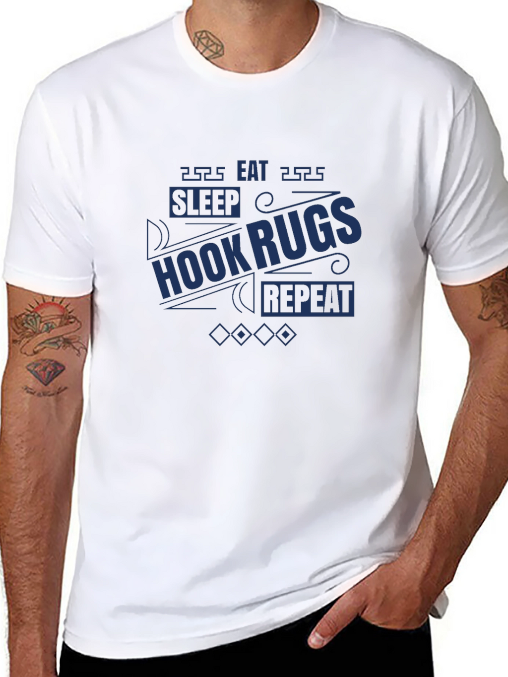 Hook Rugs T-Shirt: Sleep Eat Repeat!