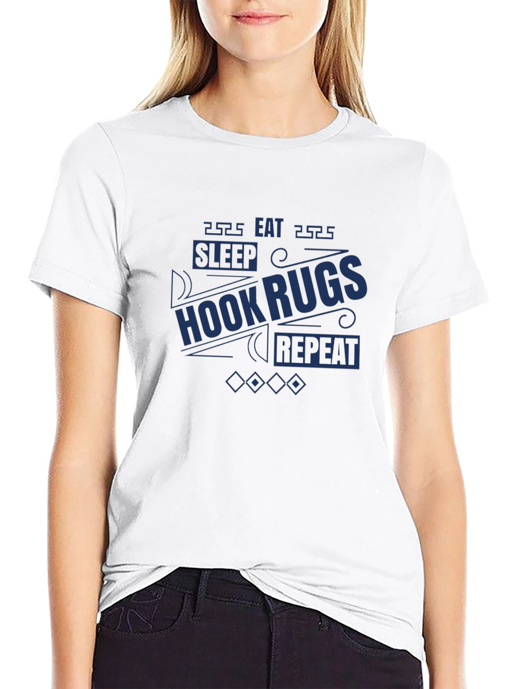 Hook Rugs T-Shirt: Sleep Eat Repeat!