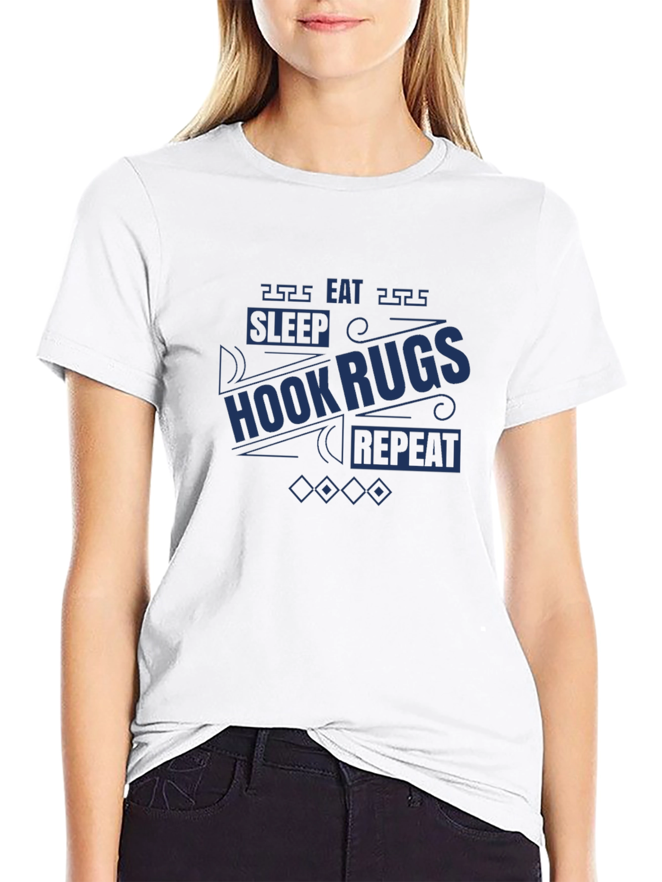 Hook Rugs T-Shirt: Sleep Eat Repeat!