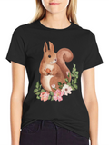 Squirrel Floral Graphic Tee