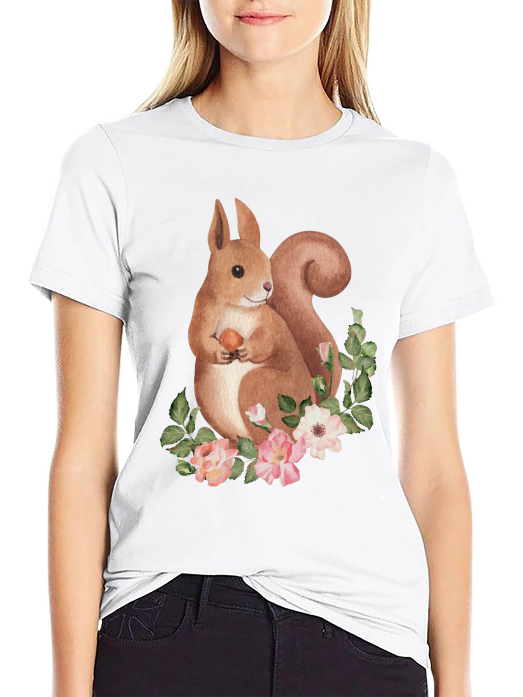 Squirrel Floral Graphic Tee