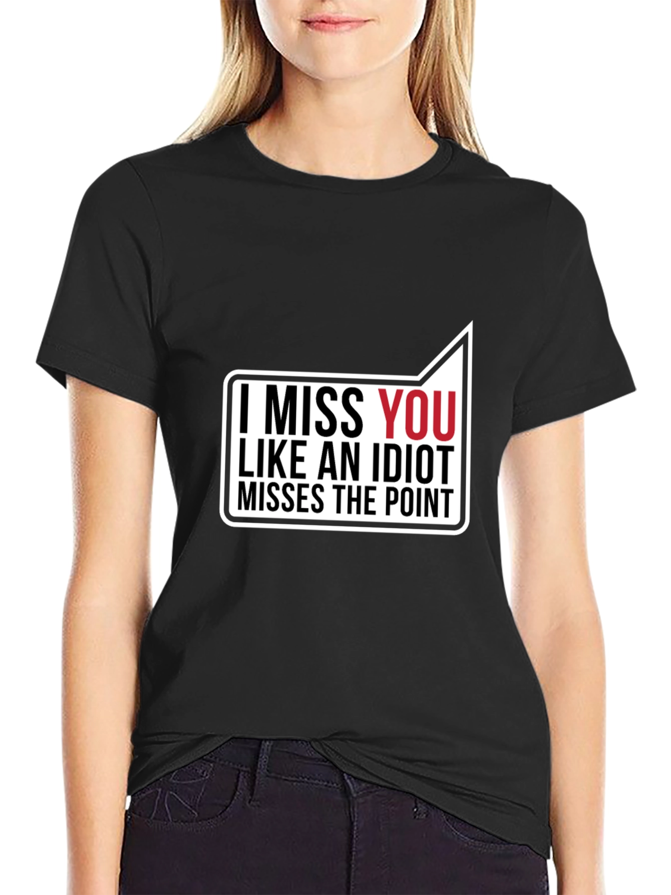 I Miss You Black Graphic Tee