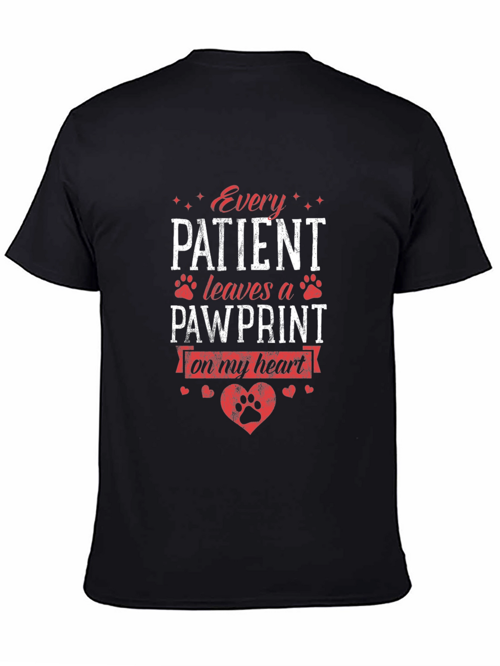 Every Patient Leaves a Pawprint Black T-Shirt