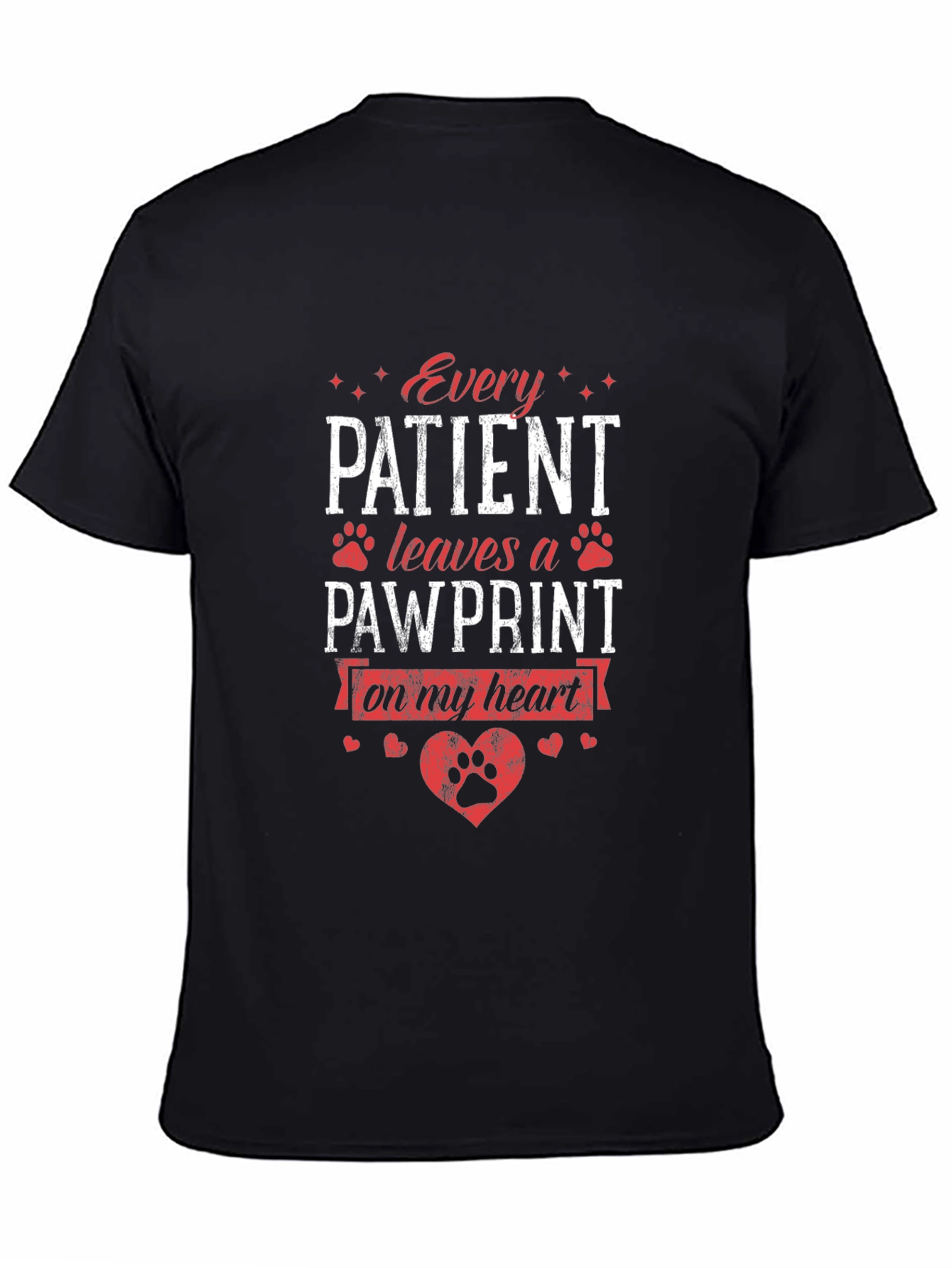 Every Patient Leaves a Pawprint Black T-Shirt