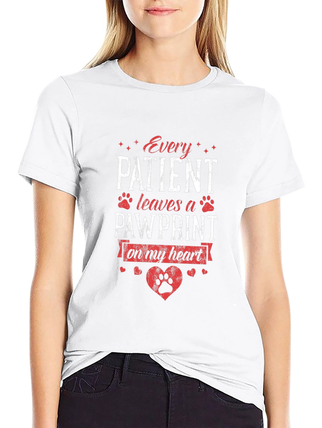 Every Patient Leaves a Pawprint Black T-Shirt