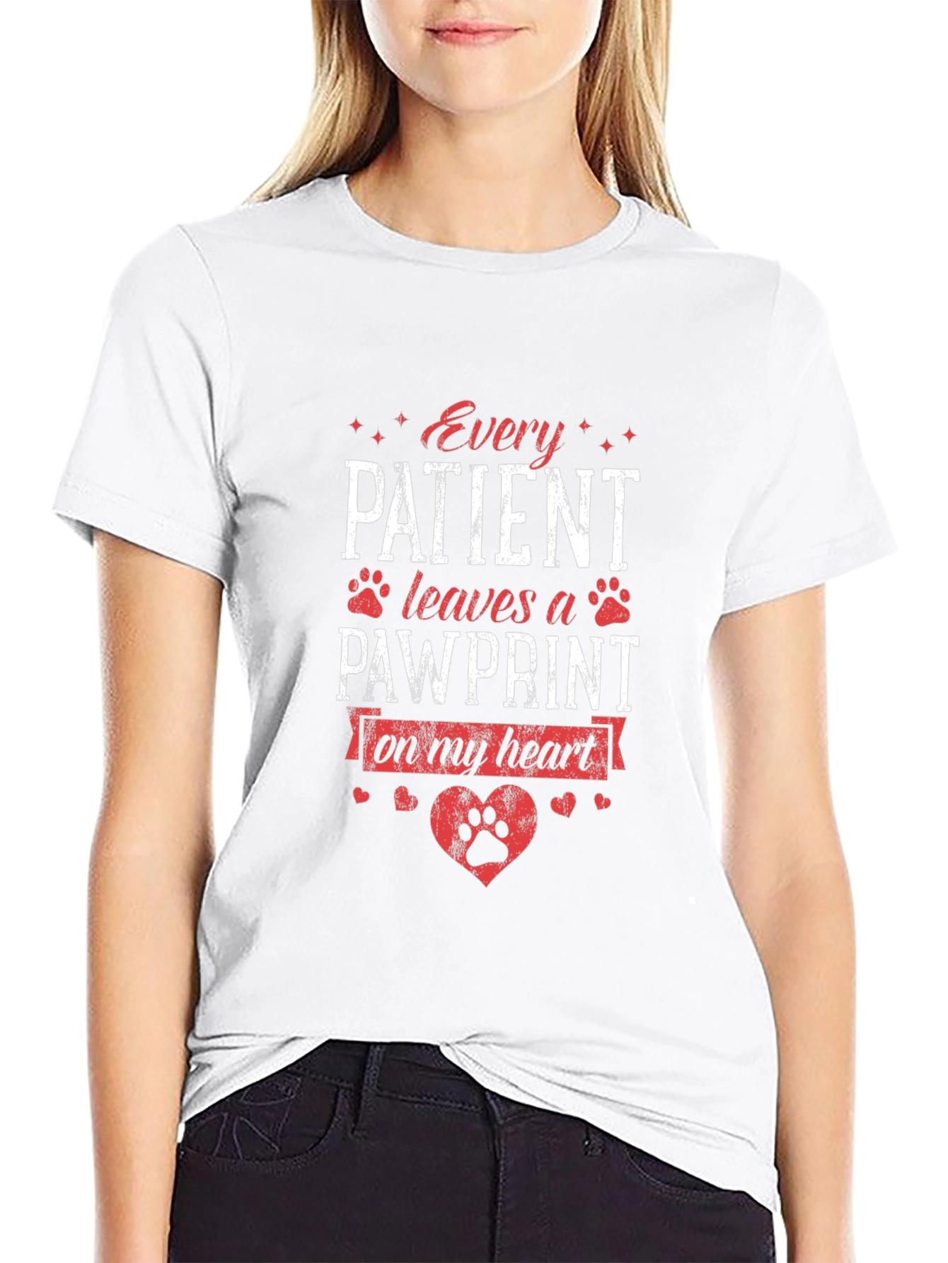 Every Patient Leaves a Pawprint Black T-Shirt