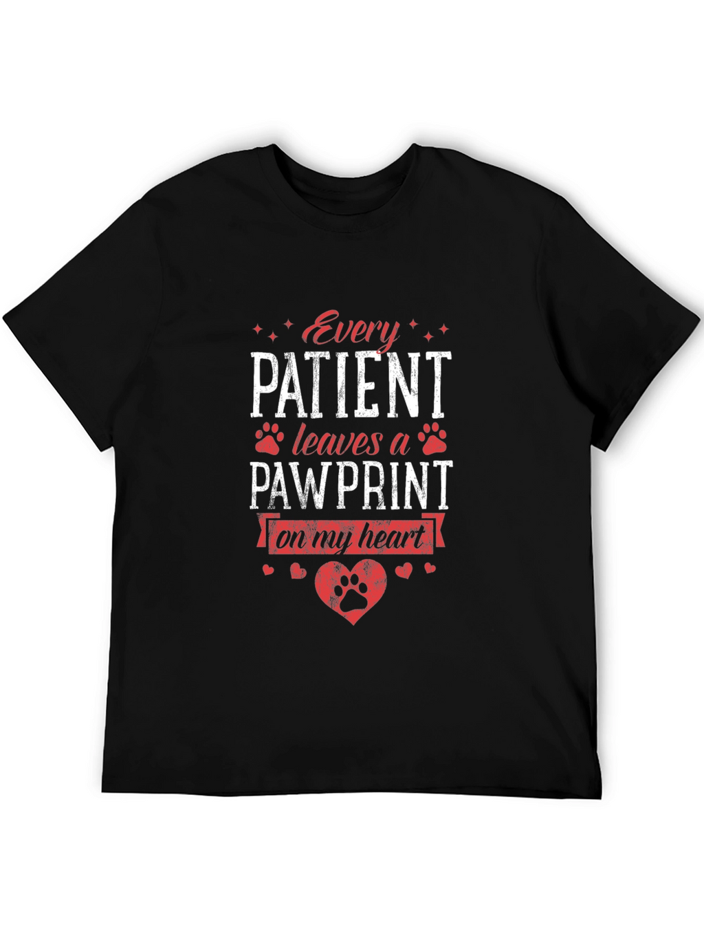Every Patient Leaves a Pawprint Black T-Shirt