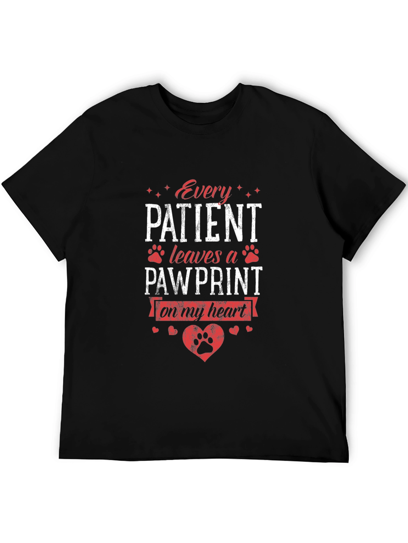 Every Patient Leaves a Pawprint Black T-Shirt