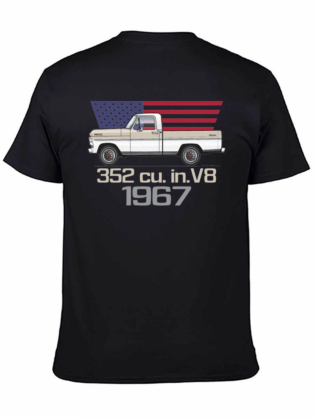 1967 Ford Truck T-Shirt - American Flag Design