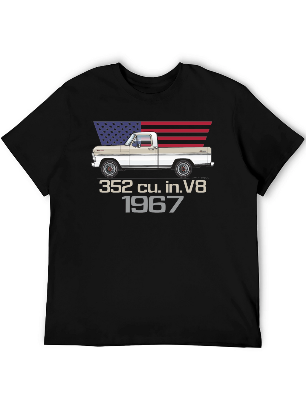 1967 Ford Truck T-Shirt - American Flag Design
