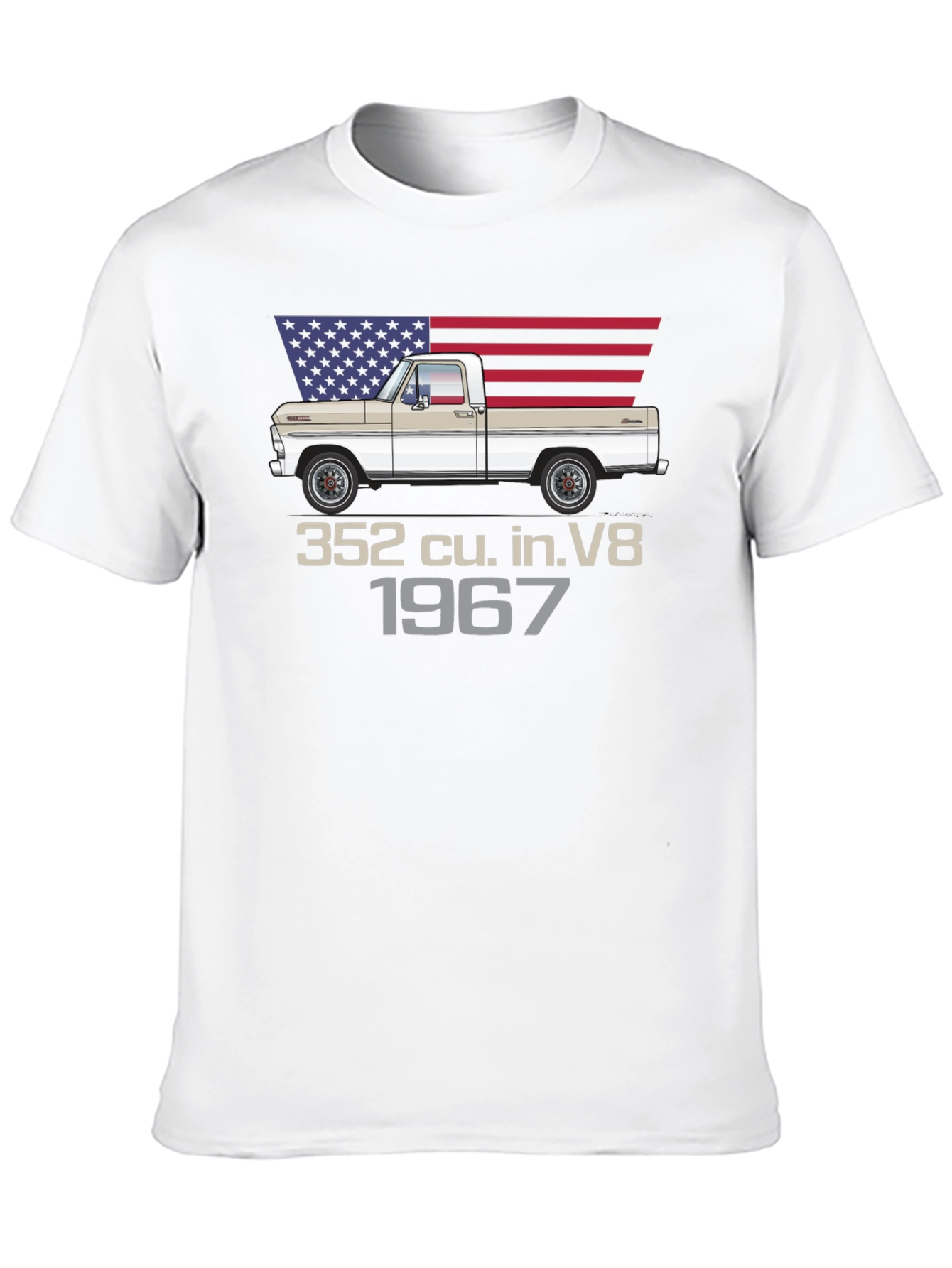 1967 Ford Truck T-Shirt - American Flag Design